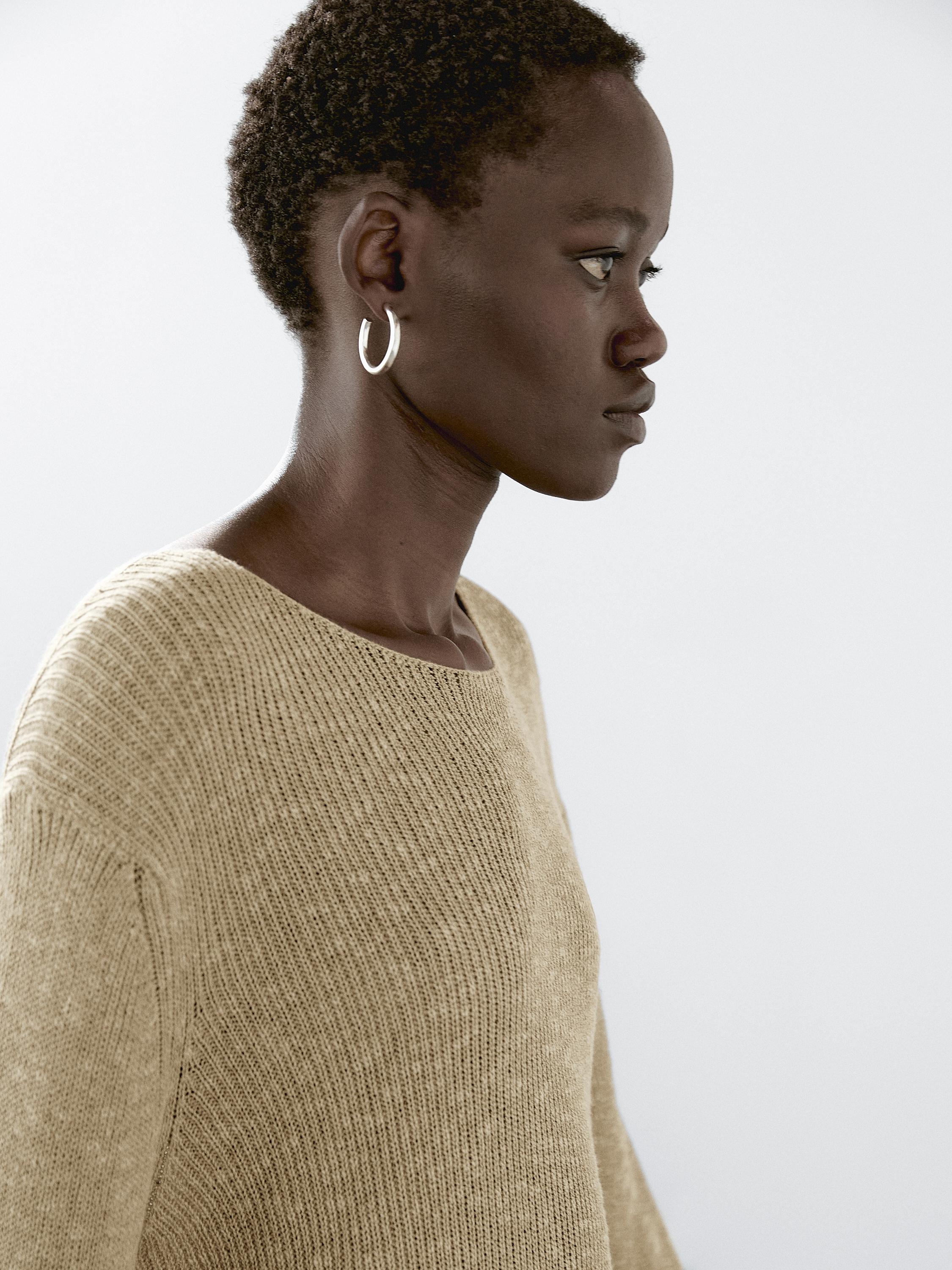 Pull en maille de coton mélangé